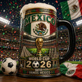 Personalized Beer Stein Mexico World Cup 2026 Gift for Men, Soccer Fans