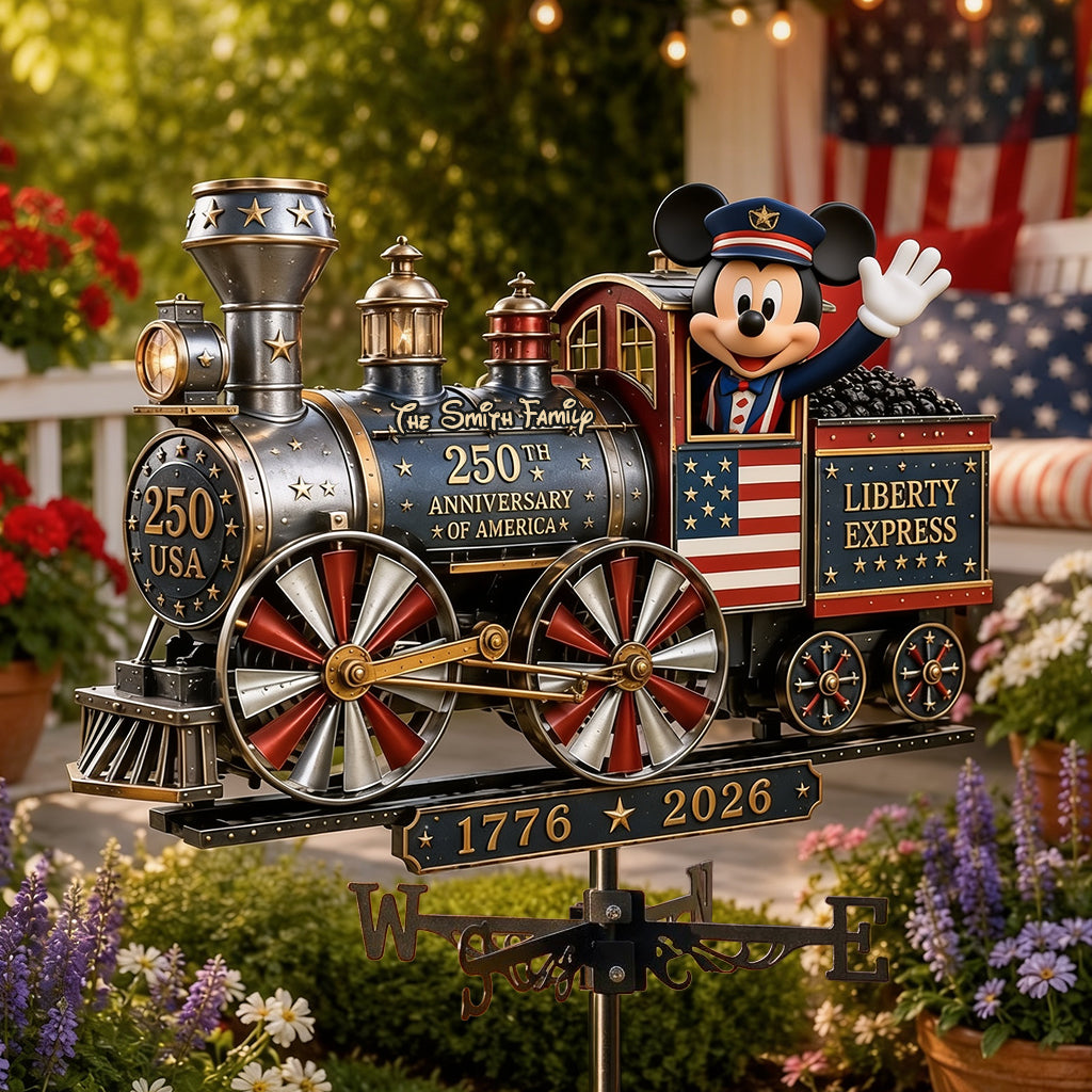 Personalized Liberty Express Train Weather Vane for Family Outdoor Decor Weather Vane GradoCreations