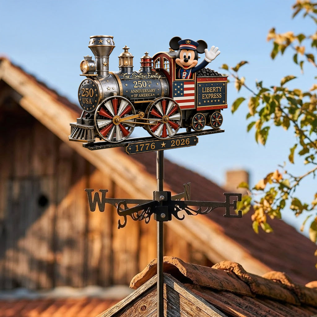 Personalized Liberty Express Train Weather Vane for Family Outdoor Decor Weather Vane GradoCreations