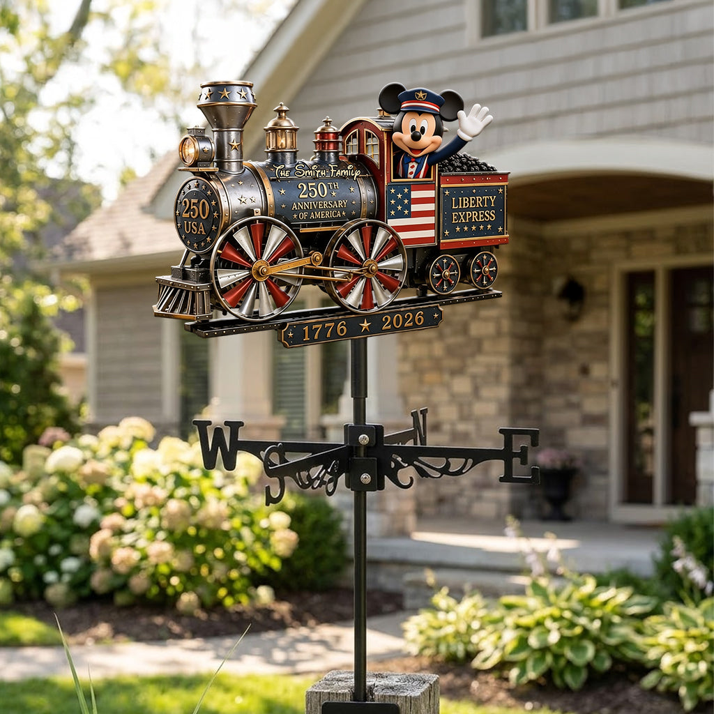 Personalized Liberty Express Train Weather Vane for Family Outdoor Decor Weather Vane GradoCreations