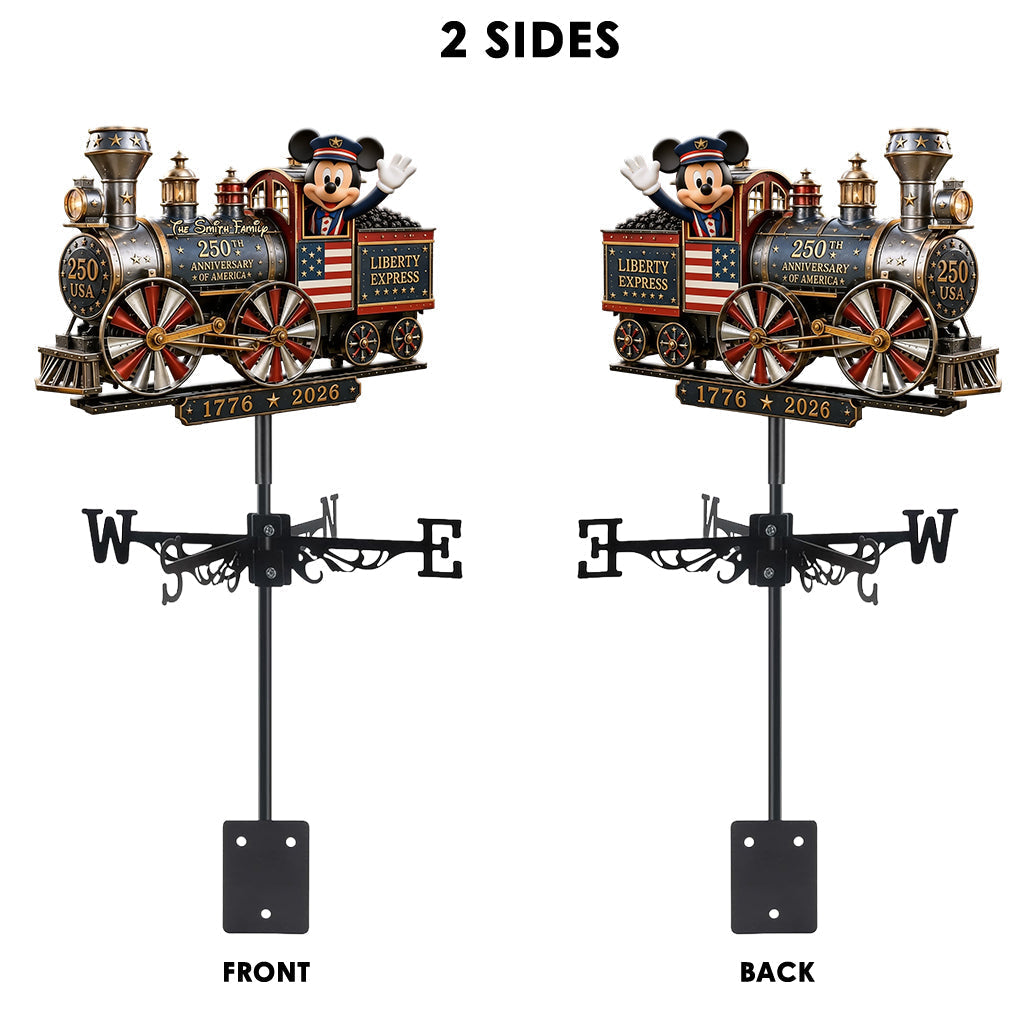 Personalized Liberty Express Train Weather Vane for Family Outdoor Decor Weather Vane GradoCreations