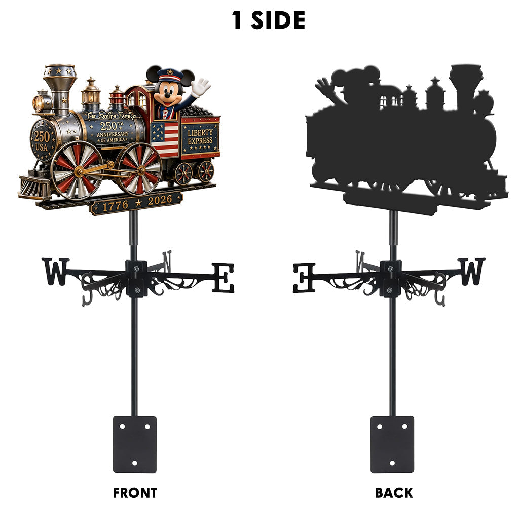 Personalized Liberty Express Train Weather Vane for Family Outdoor Decor Weather Vane GradoCreations