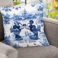 Personalized Blue & White Mouse Couple Throw Pillow Gift for Couples Throw Pillow GradoCreations
