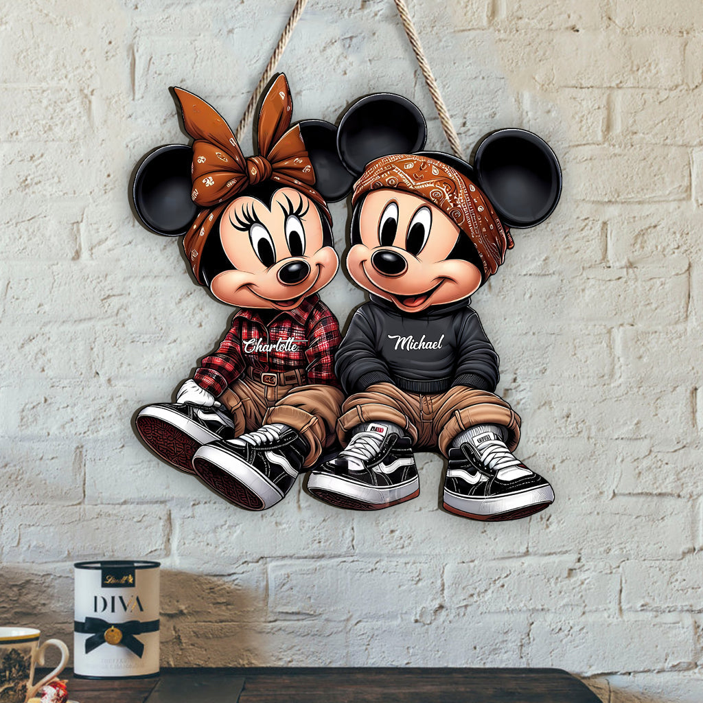 Personalized Chicano Mouse Couple Custom Wood Sign Gift Wood Sign GradoCreations
