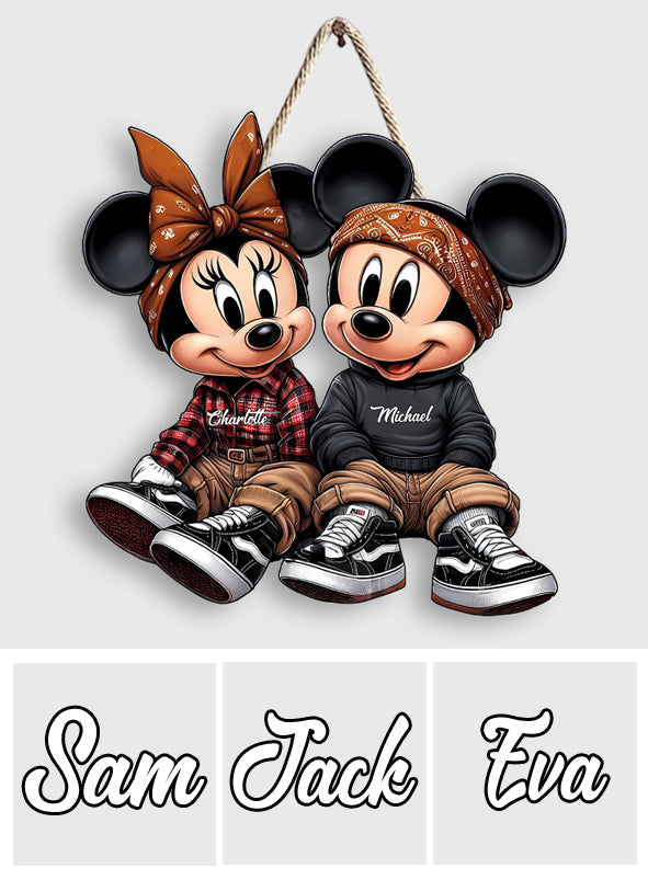 Personalized Chicano Mouse Couple Custom Wood Sign Gift Wood Sign GradoCreations