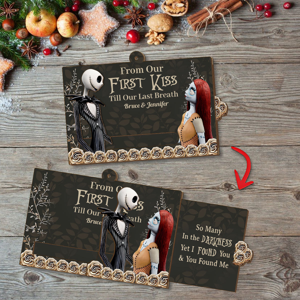 Personalized Sliding Ornament with Secret Message for Couples Sliding Ornament GradoCreations
