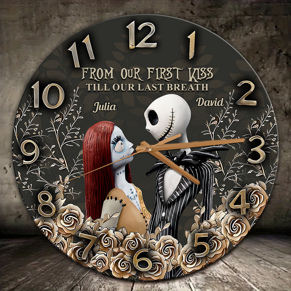 Personalized Nightmare Wall Clock Custom Name Gift for Couple Wall Clock GradoCreations
