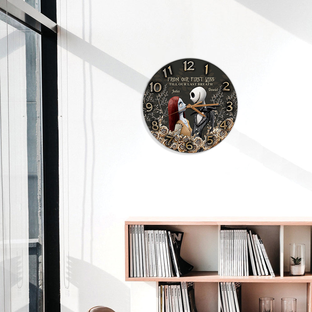Personalized Nightmare Wall Clock Custom Name Gift for Couple Wall Clock GradoCreations