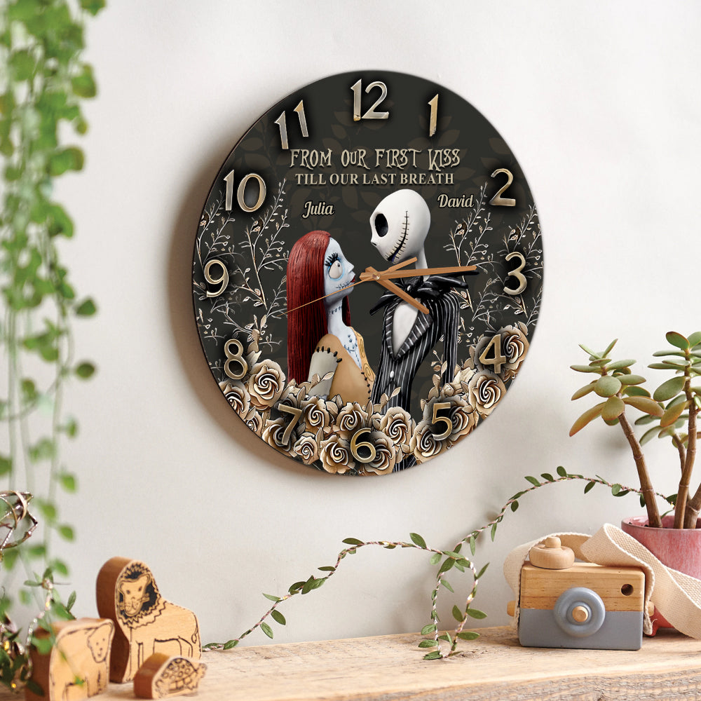 Personalized Nightmare Wall Clock Custom Name Gift for Couple Wall Clock GradoCreations