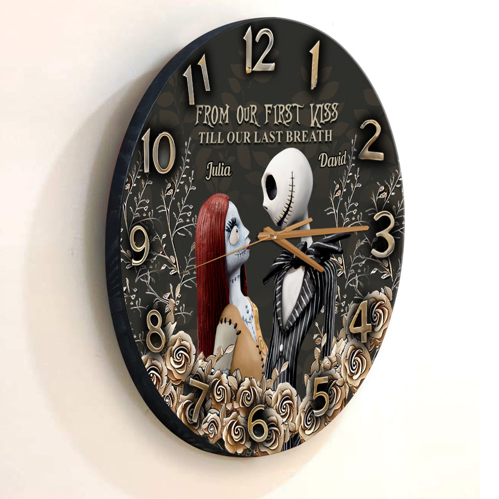 Personalized Nightmare Wall Clock Custom Name Gift for Couple Wall Clock GradoCreations