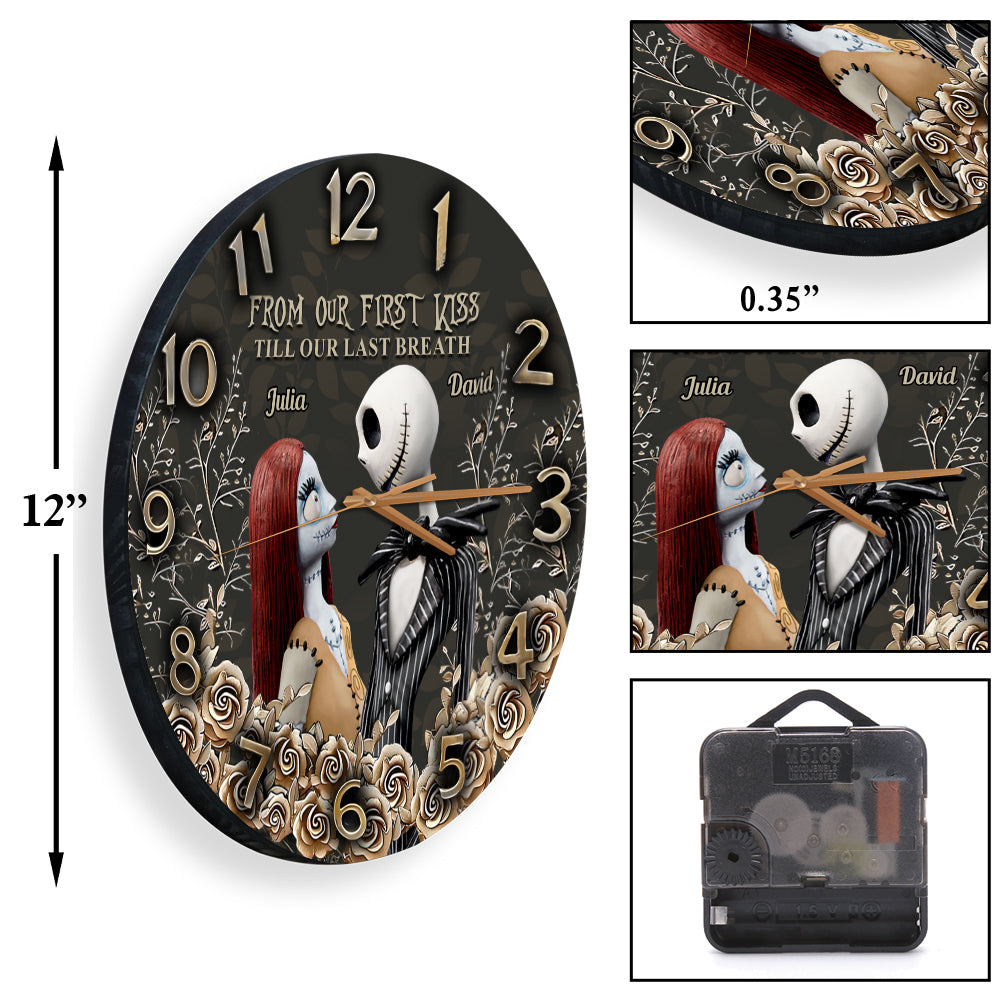 Personalized Nightmare Wall Clock Custom Name Gift for Couple Wall Clock GradoCreations