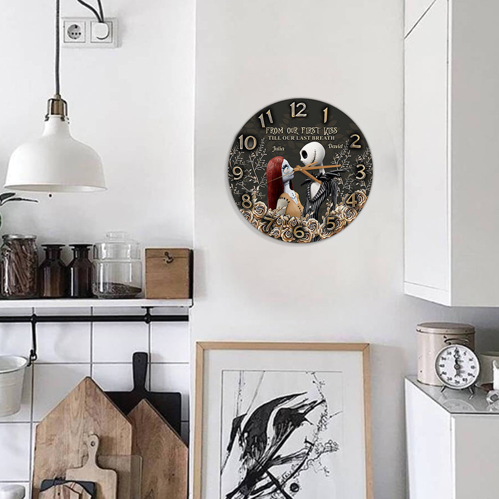 Personalized Nightmare Wall Clock Custom Name Gift for Couple Wall Clock GradoCreations