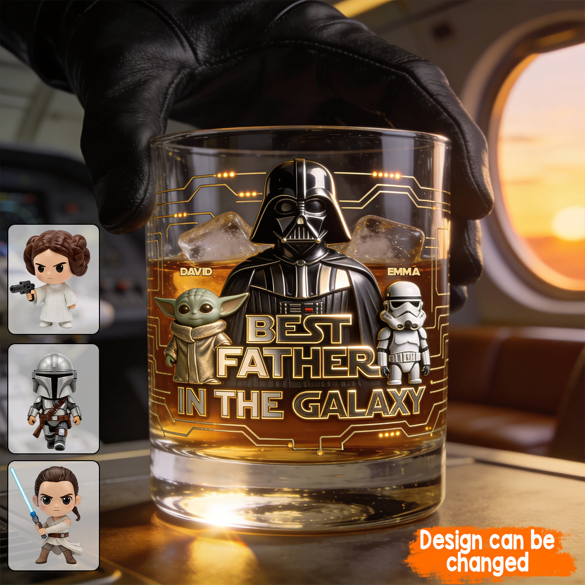 Personalized Whiskey Glass Best Dad Ever Custom Gift for Dad Whiskey Glass GradoCreations