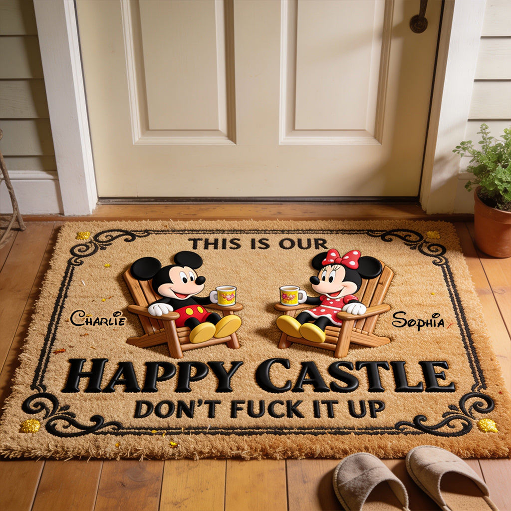 Personalized Non-Slip Tufted Rug with Mickey and Minnie for Home Non-Slip Tufted Rug GradoCreations