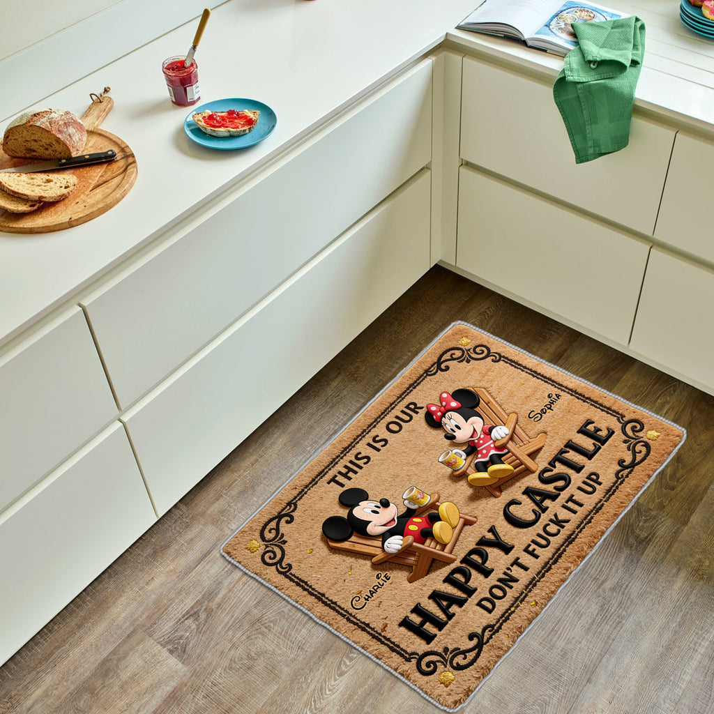Personalized Non-Slip Tufted Rug with Mickey and Minnie for Home Non-Slip Tufted Rug GradoCreations