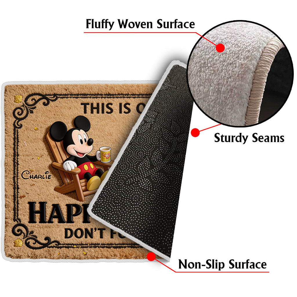 Personalized Non-Slip Tufted Rug with Mickey and Minnie for Home Non-Slip Tufted Rug GradoCreations