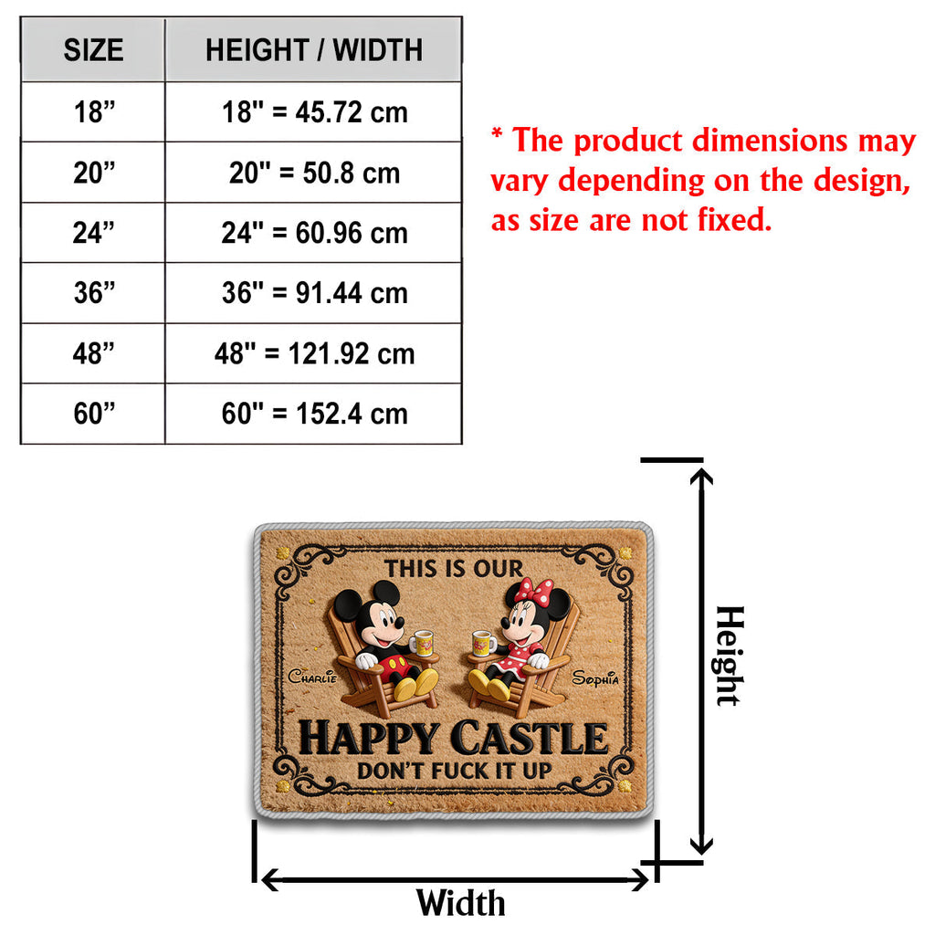 Personalized Non-Slip Tufted Rug with Mickey and Minnie for Home Non-Slip Tufted Rug GradoCreations