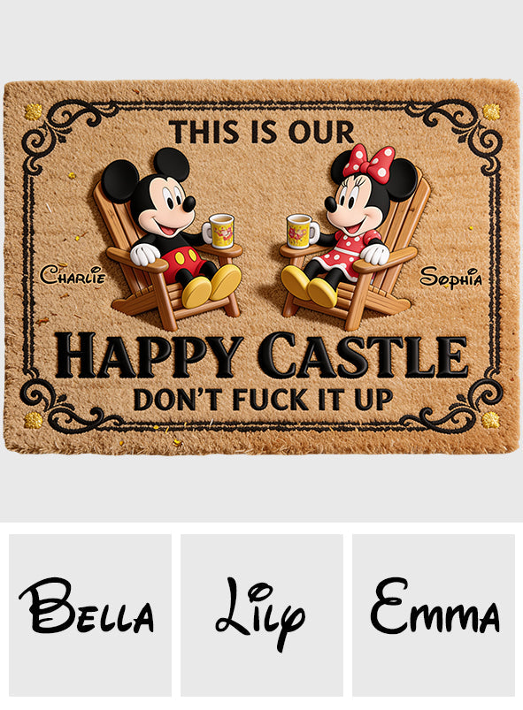 Personalized Non-Slip Tufted Rug with Mickey and Minnie for Home Non-Slip Tufted Rug GradoCreations