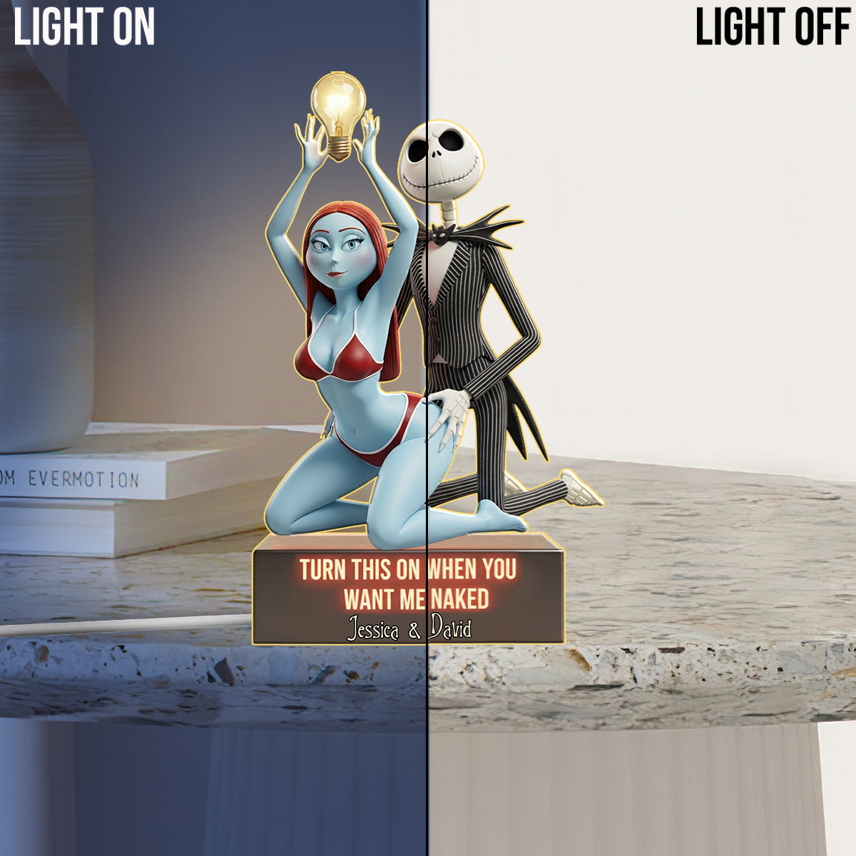 Personalized Acrylic LED Night Light Custom Couple Gift Acrylic LED Night Light GradoCreations