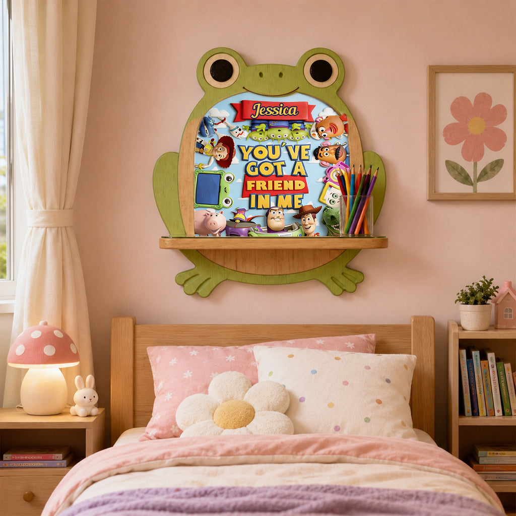 Personalized Wooden Floating Shelf Custom Kids Design Gift Wooden Floating Shelf GradoCreations