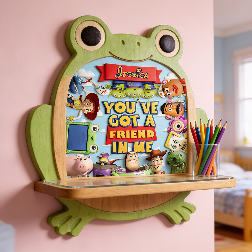 Personalized Wooden Floating Shelf Custom Kids Design Gift Wooden Floating Shelf GradoCreations
