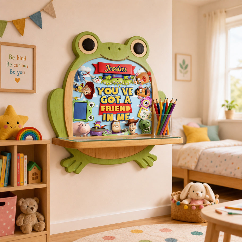 Personalized Wooden Floating Shelf Custom Kids Design Gift Wooden Floating Shelf GradoCreations