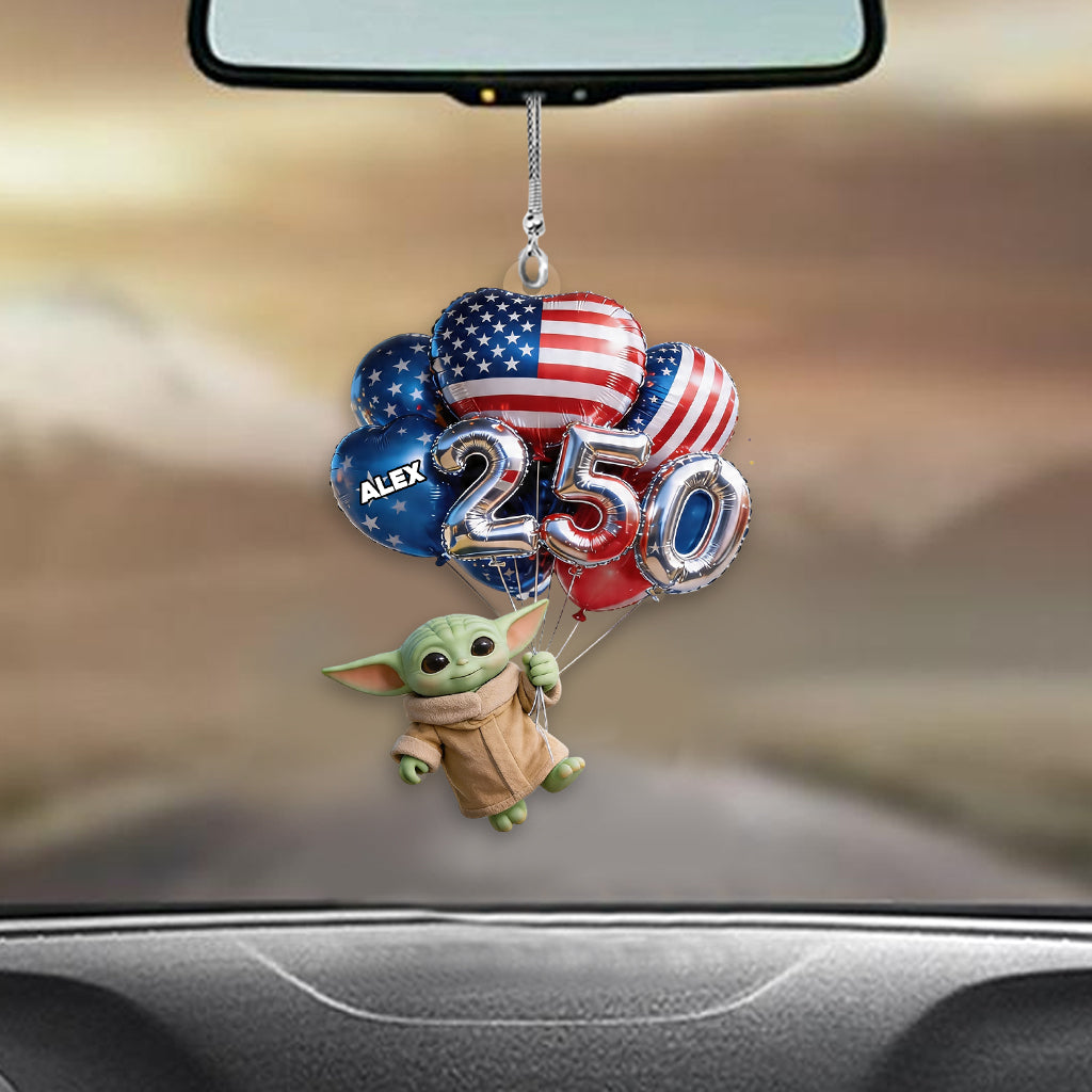 Personalized Car Ornament with Balloons Custom Name Gift Car Ornament GradoCreations