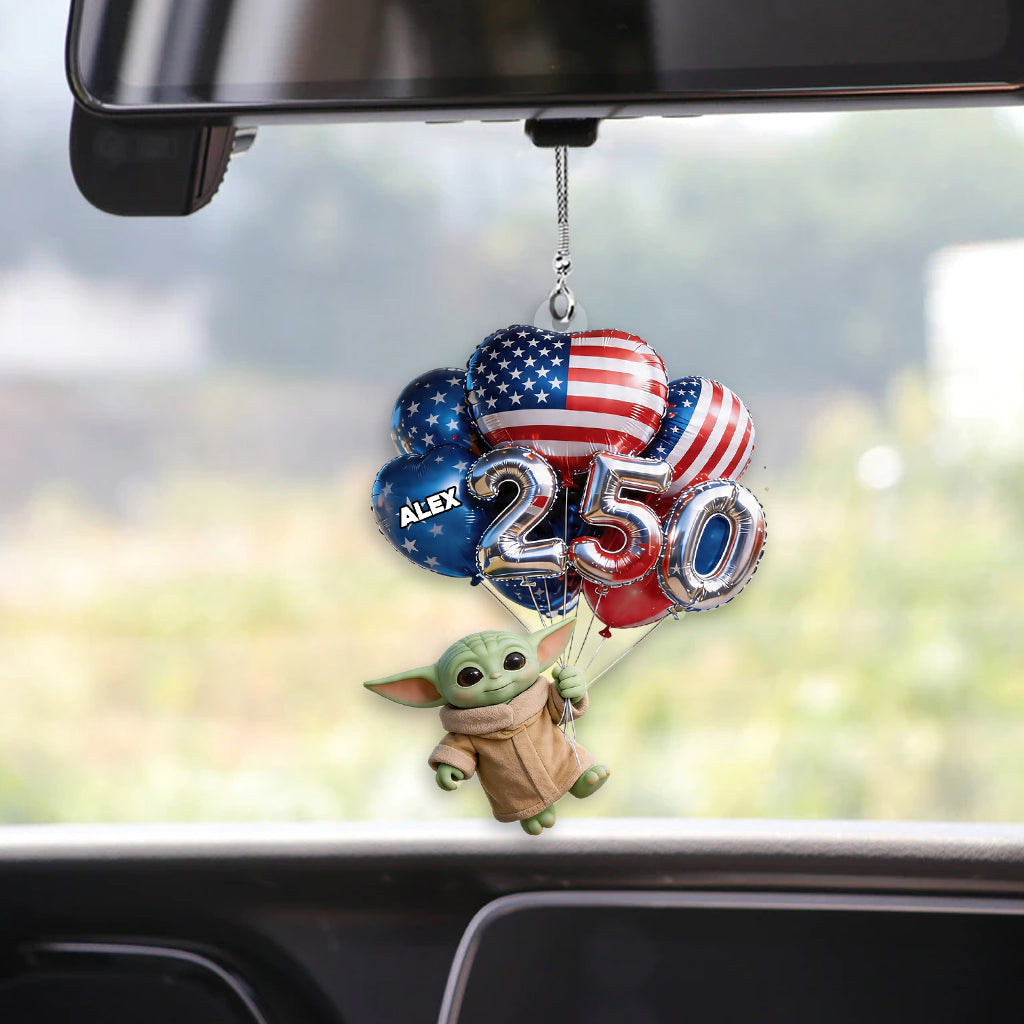 Personalized Car Ornament with Balloons Custom Name Gift Car Ornament GradoCreations