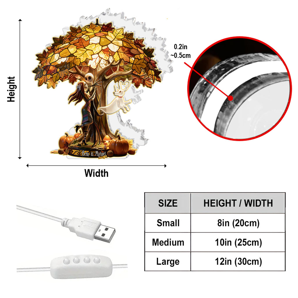Personalized Acrylic LED Night Light Custom Shape Gift for Couples Acrylic LED Night Light GradoCreations