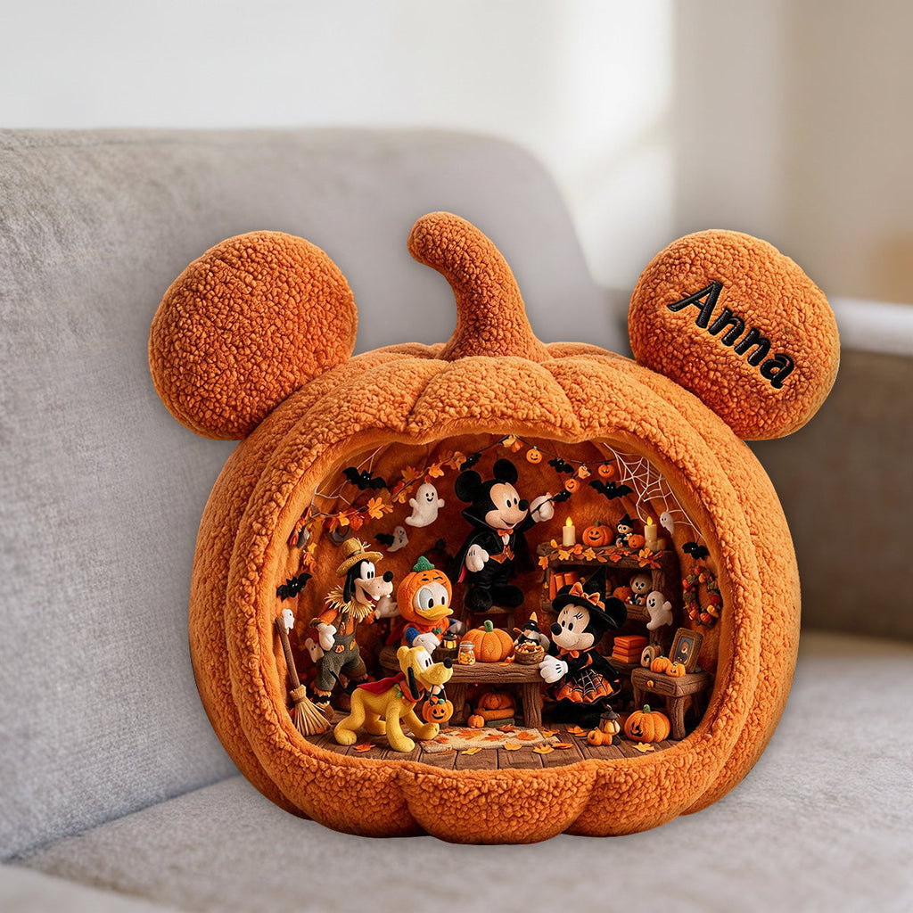 Personalized Halloween Pumpkin Faux Fur Pillow Custom Gift Premium Faux Fur Pillow GradoCreations