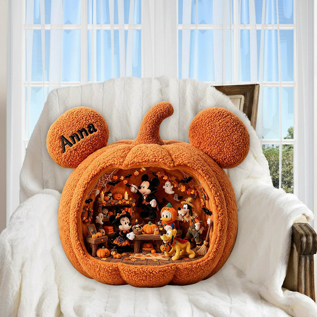Personalized Halloween Pumpkin Faux Fur Pillow Custom Gift Premium Faux Fur Pillow GradoCreations