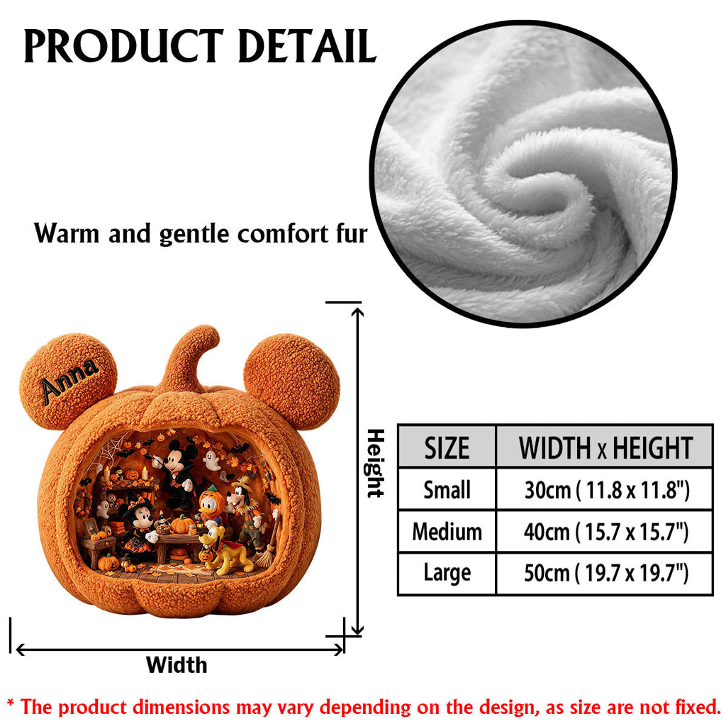 Personalized Halloween Pumpkin Faux Fur Pillow Custom Gift Premium Faux Fur Pillow GradoCreations