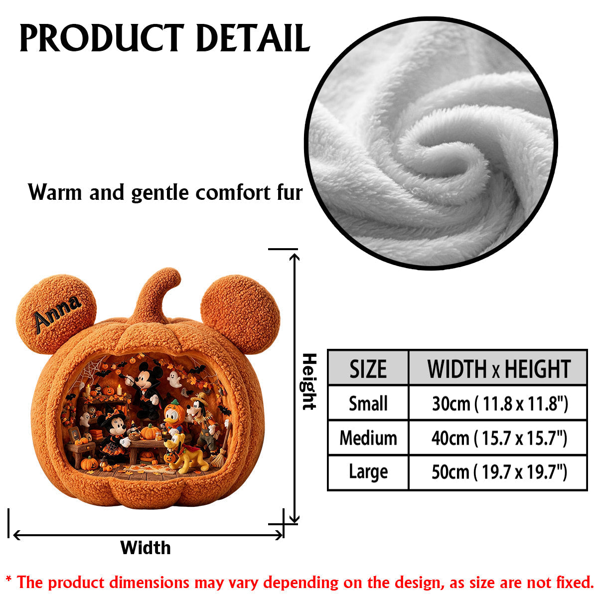 Personalized Halloween Pumpkin Faux Fur Pillow Custom Gift Premium Faux Fur Pillow GradoCreations