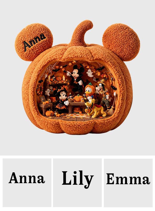 Personalized Halloween Pumpkin Faux Fur Pillow Custom Gift Premium Faux Fur Pillow GradoCreations