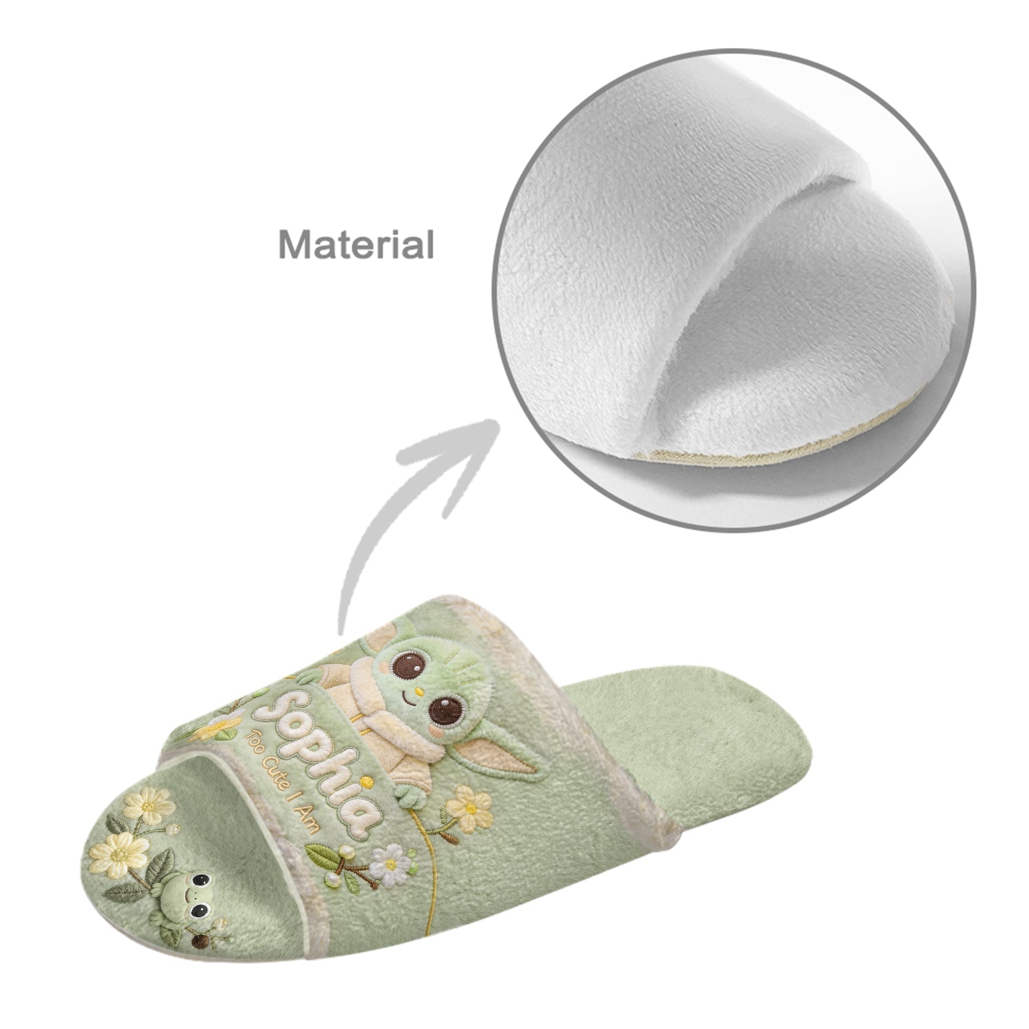 Personalized Open-Toe Slippers with Custom Name for Kids Open-Toe Slippers GradoCreations
