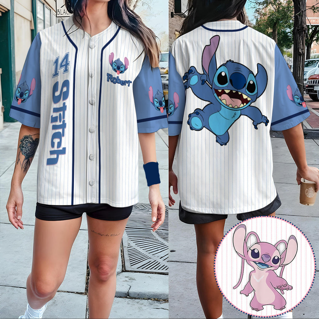 Personalized Stitch Baseball Jersey Custom Name Gift for Kids Baseball Jersey GradoCreations