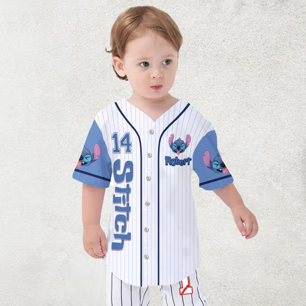 Personalized Stitch Baseball Jersey Custom Name Gift for Kids Baseball Jersey GradoCreations