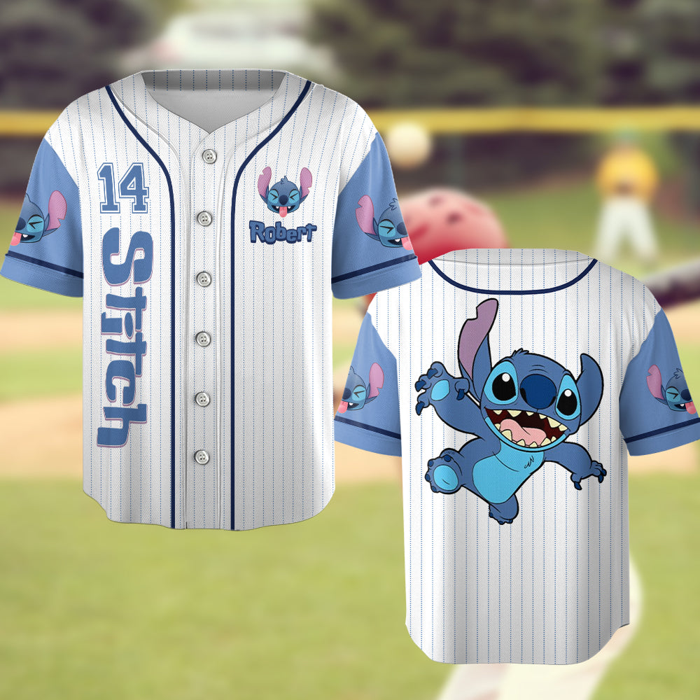 Personalized Stitch Baseball Jersey Custom Name Gift for Kids Baseball Jersey GradoCreations