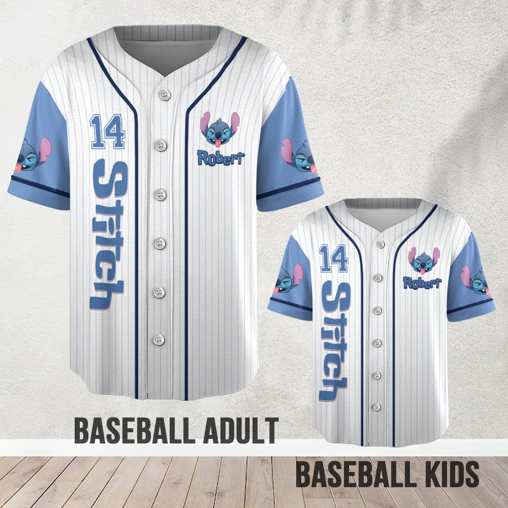 Personalized Stitch Baseball Jersey Custom Name Gift for Kids Baseball Jersey GradoCreations