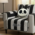 Personalized Nightmare Quilted Sofa Cover Custom Name Gift Quilted Sofa/Couch Cover GradoCreations