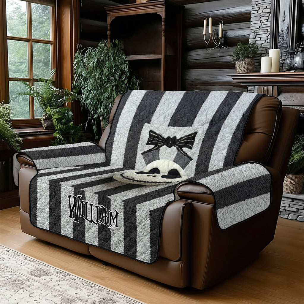 Personalized Nightmare Quilted Sofa Cover Custom Name Gift Quilted Sofa/Couch Cover GradoCreations