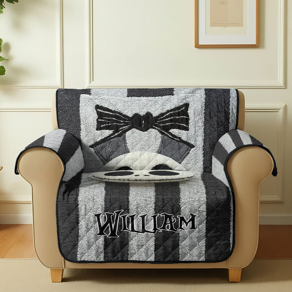 Personalized Nightmare Quilted Sofa Cover Custom Name Gift Quilted Sofa/Couch Cover GradoCreations