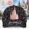 Personalized Sequin Classic Cap with Magical Castle Design Classic Cap GradoCreations