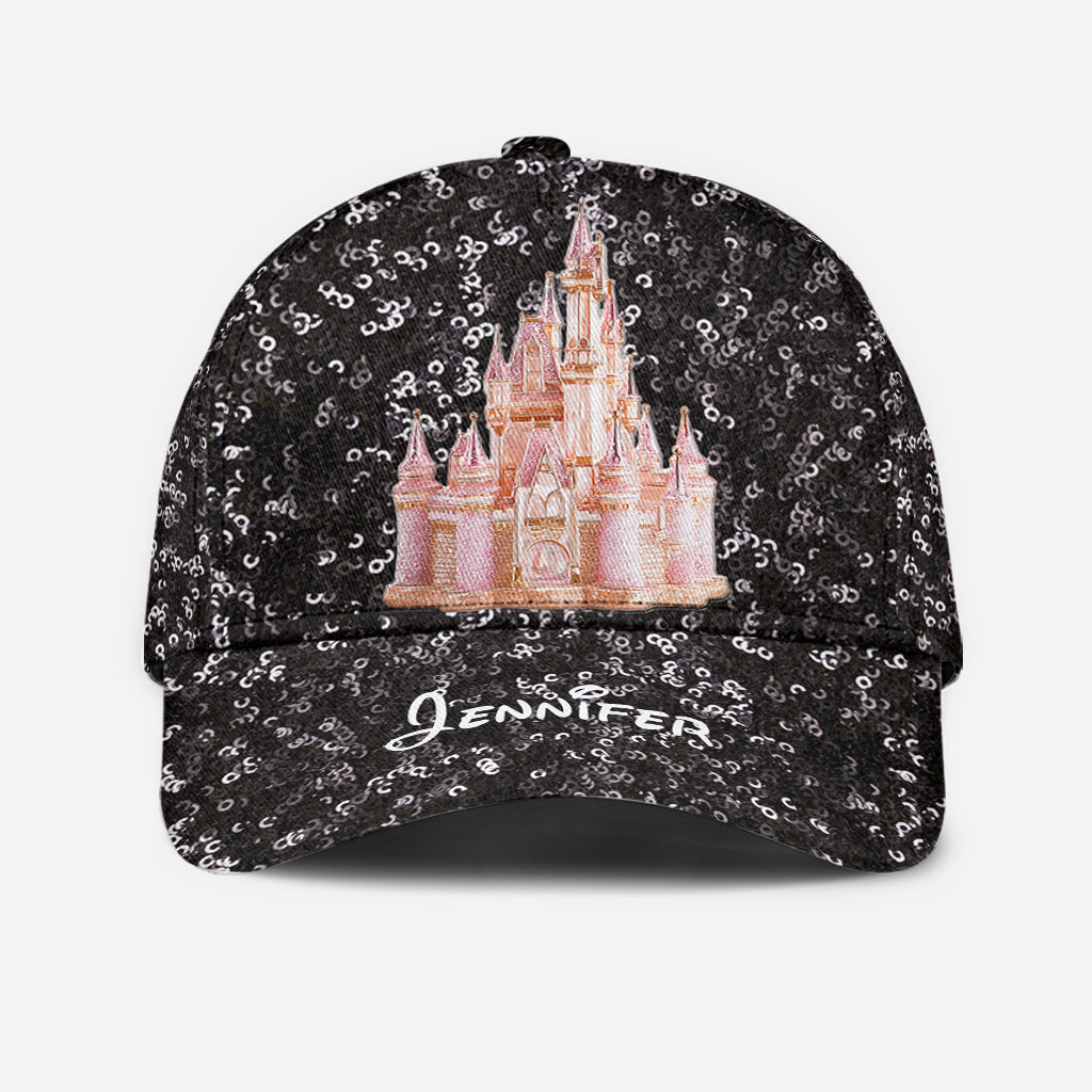 Personalized Sequin Classic Cap with Magical Castle Design Classic Cap GradoCreations