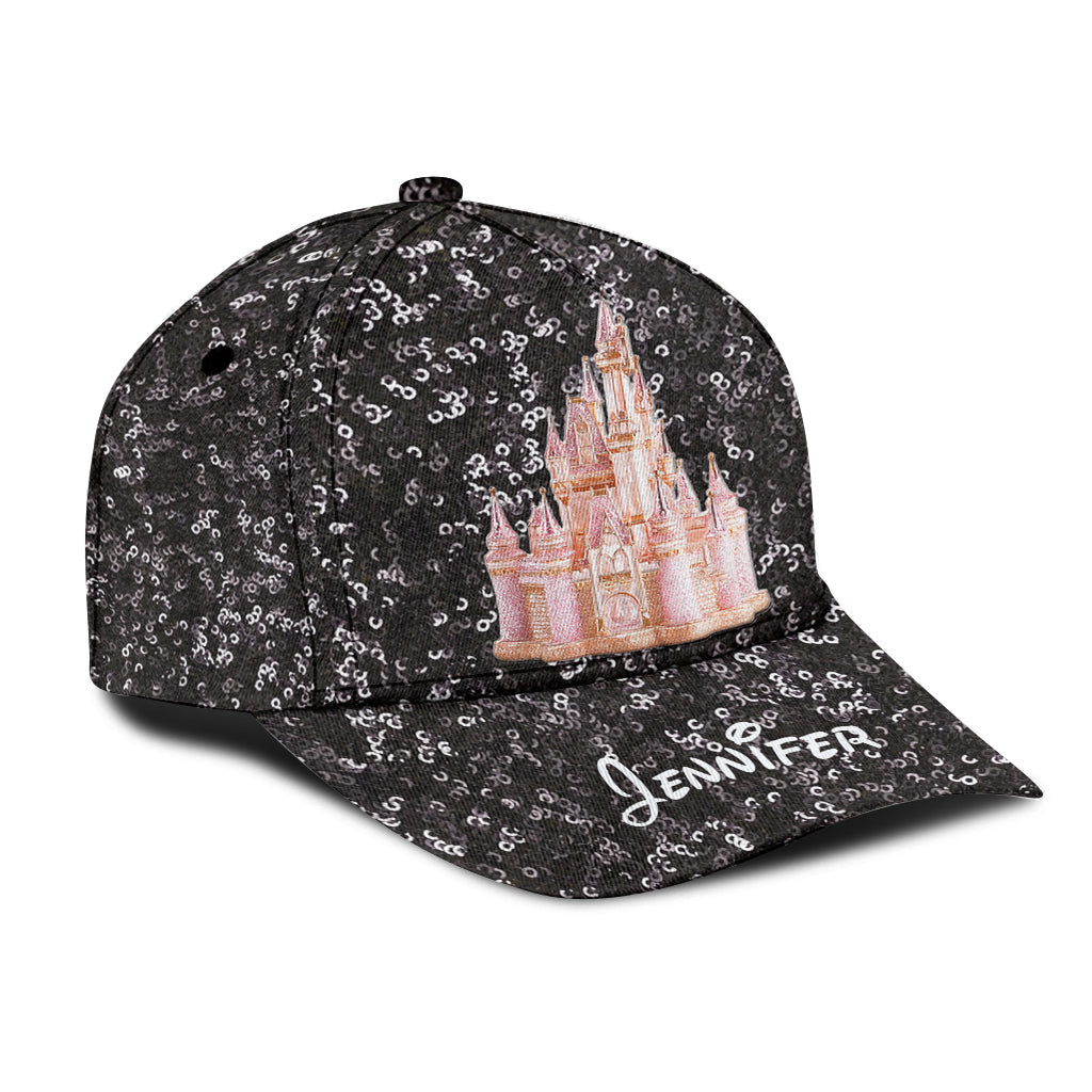 Personalized Sequin Classic Cap with Magical Castle Design Classic Cap GradoCreations
