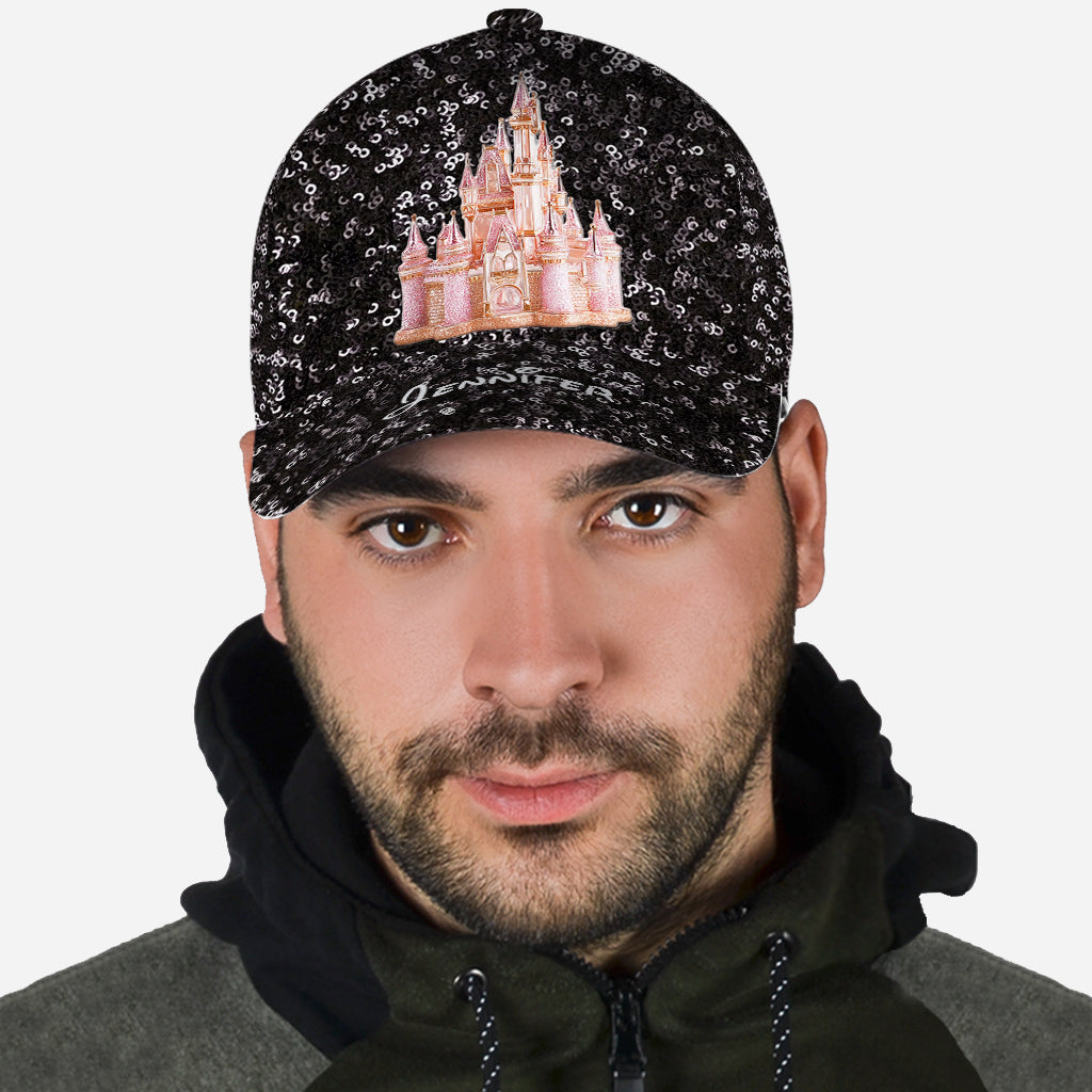 Personalized Sequin Classic Cap with Magical Castle Design Classic Cap GradoCreations