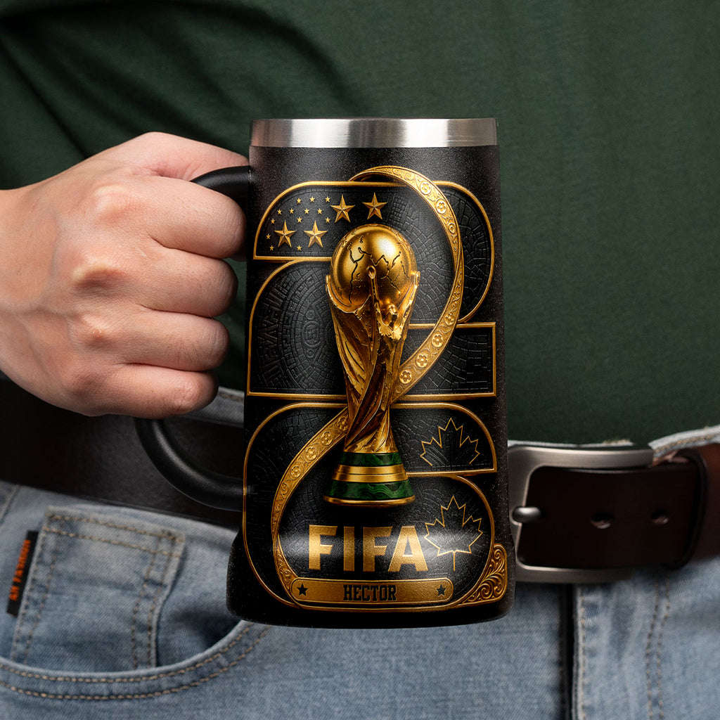 Personalized Soccer Championship Beer Stein Custom Name Gift for Football Lovers