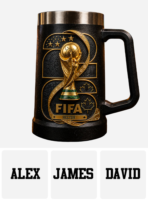 Personalized Soccer Championship Beer Stein Custom Name Gift for Football Lovers