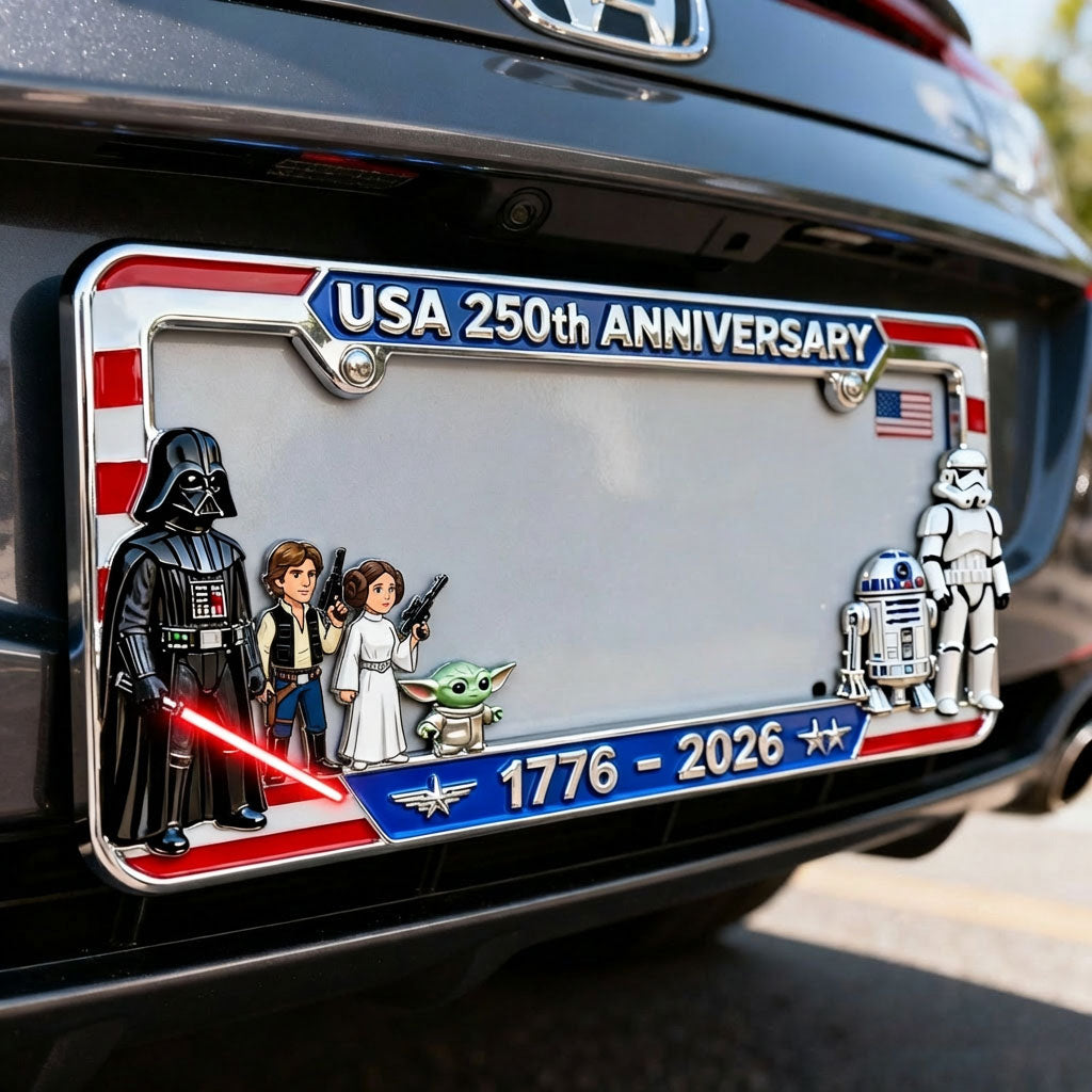 Personalized License Plate Frame USA 250th Anniversary Gift License Plate Frames GradoCreations