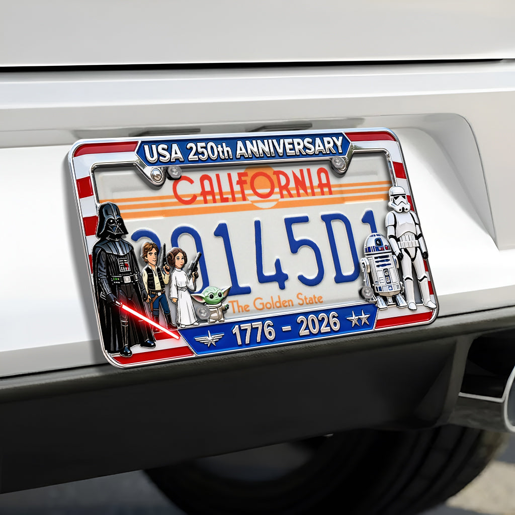 Personalized License Plate Frame USA 250th Anniversary Gift License Plate Frames GradoCreations